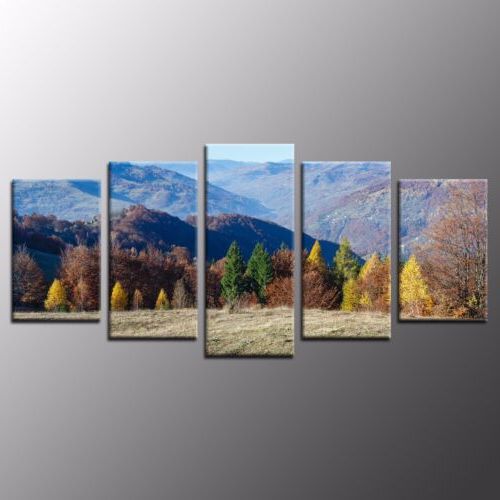 Hd Canvas Art For Living Room Wall Decor Mountain Scenery Canvas Print 5pcs (View 13 of 15)