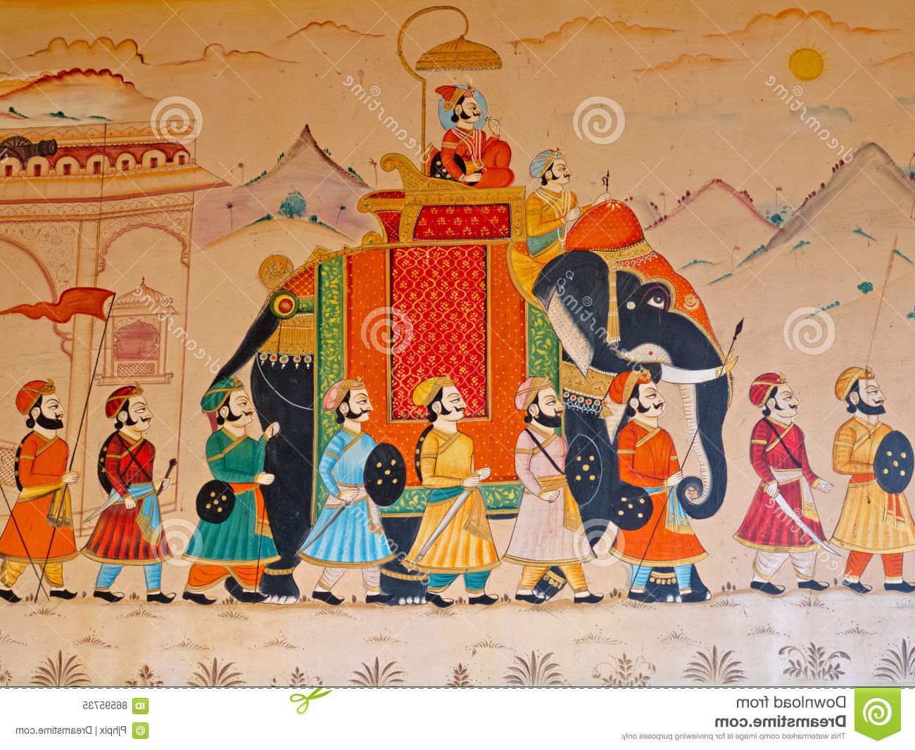 Indian Wall Art Inside Current 2,844 Indian Wall Painting Stock Photos – Free & Royalty Free Stock Photos  From Dreamstime (View 14 of 15)