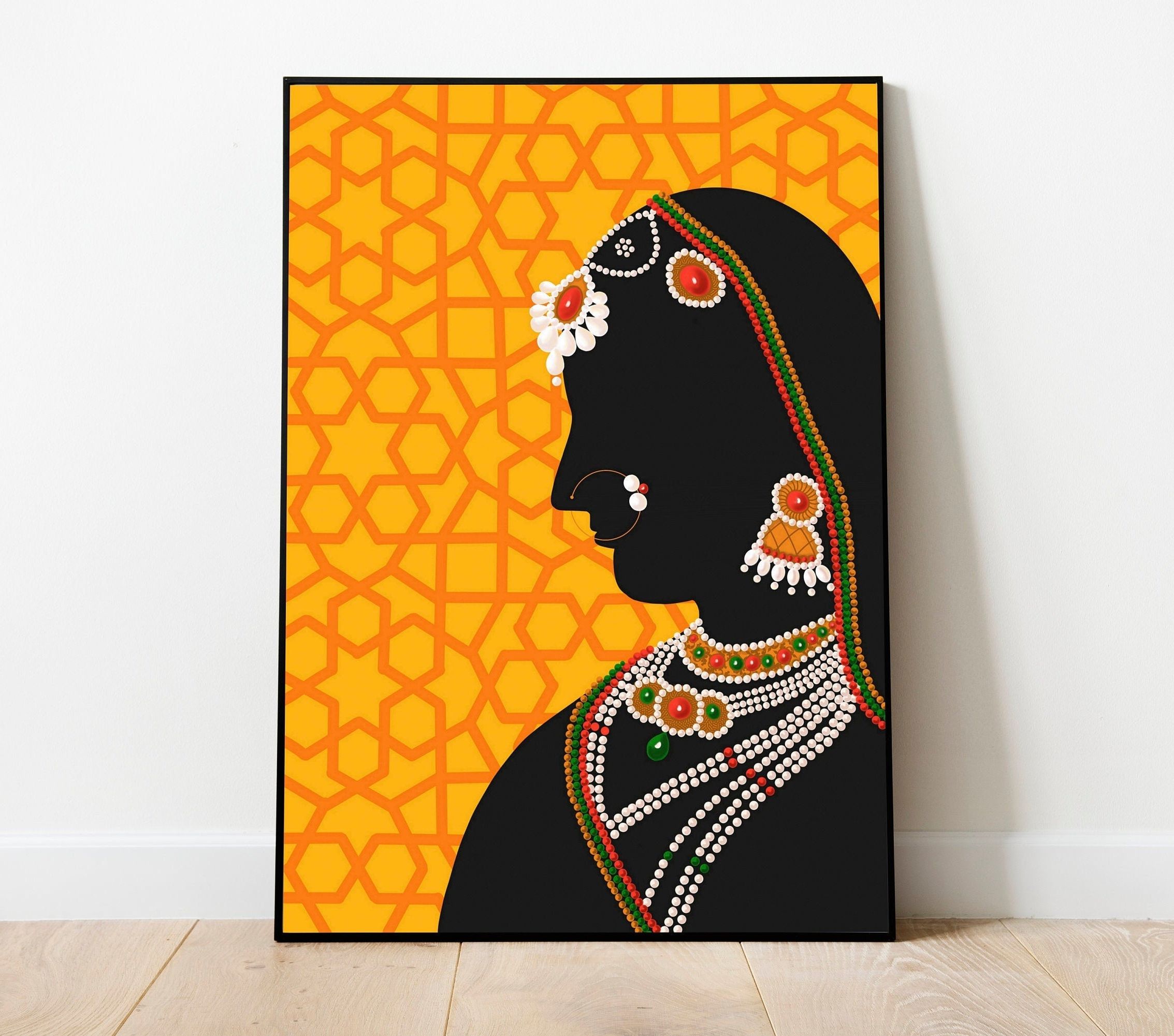 Latest Buy Indian Royal Lady Art Print Digital Mughal Art Printable Online In India  – Etsy With Regard To Indian Wall Art (View 8 of 15)