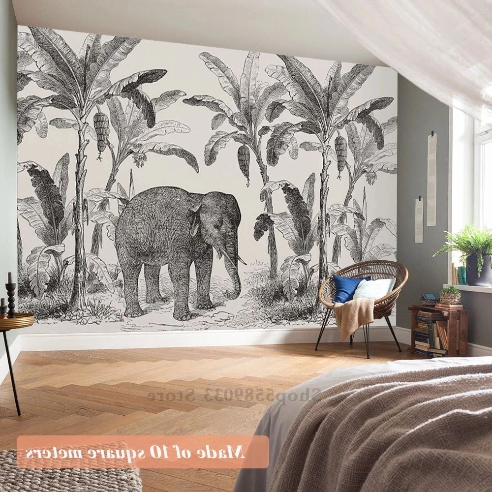 Latest Pencil Hand Drawing Art Aesthetic Wallpaper Banana Trees Contact Mural  Custom Size Elephant Room Wall Decor Bedroom Living Room – Wallpapers –  Aliexpress In Hand Drawn Wall Art (Photo 12 of 15)