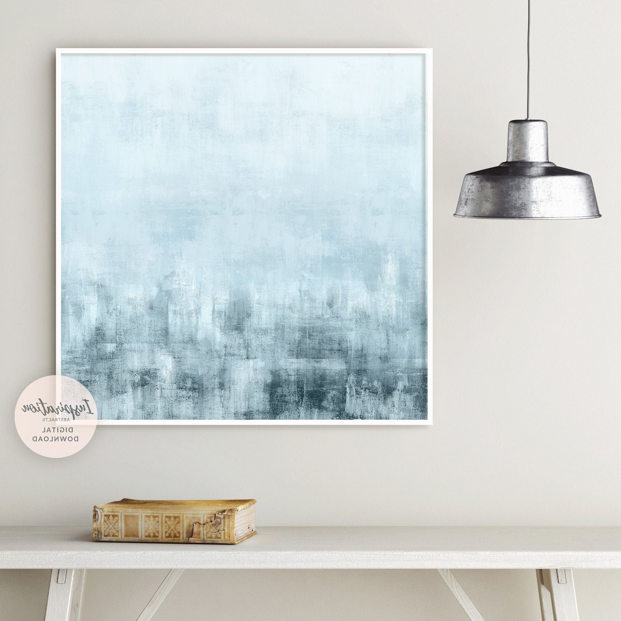 Latest Soft Blue Wall Art For Large Abstract Painting Large Wall Art Blue Wall Art Pale – Etsy France (Photo 3 of 15)