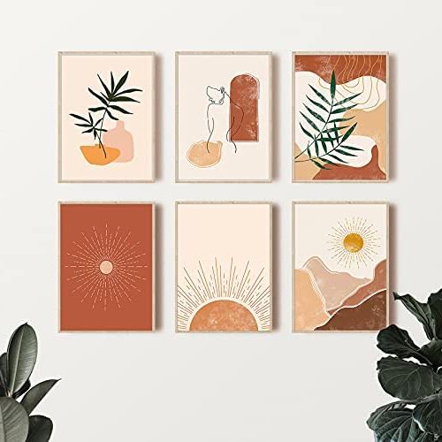 Minimalist Wall Art Intended For Widely Used Amazon: Boho Wall Art Minimalist Wall Art Prints,prints For Wall Decor,earth  Tones Wall Art Prints, Abstract Wall Art Gallery Wall Art Earthy Wall Art  Prints Set Of 6 Prints Unframed (8inchx10inch): Posters (View 7 of 15)