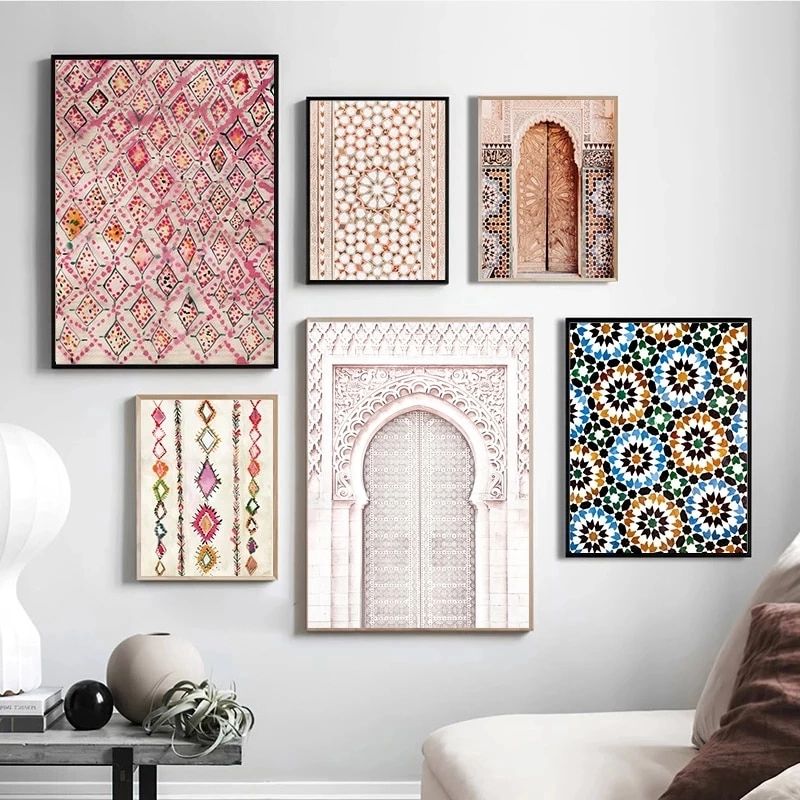 Moroccan Wall Art Print Mosaic Oriental Art Canvas Painting Arabic Poster  Boho Style Wall Pictures For Living Room Bedroom Decor – Painting &  Calligraphy – Aliexpress With Preferred Inspired Wall Art (Photo 14 of 15)