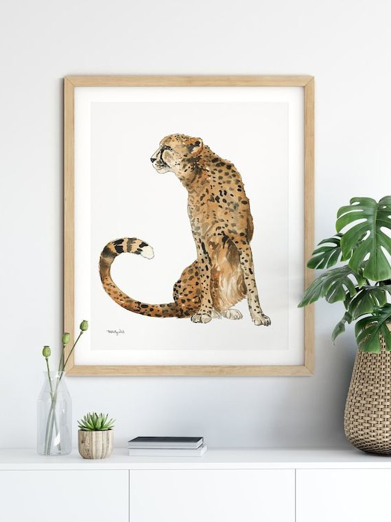 Most Current Cheetah Wall Art Leopard Art Print Animal Wall Arr Safari – Etsy Denmark Throughout Cheetah Wall Art (View 13 of 15)