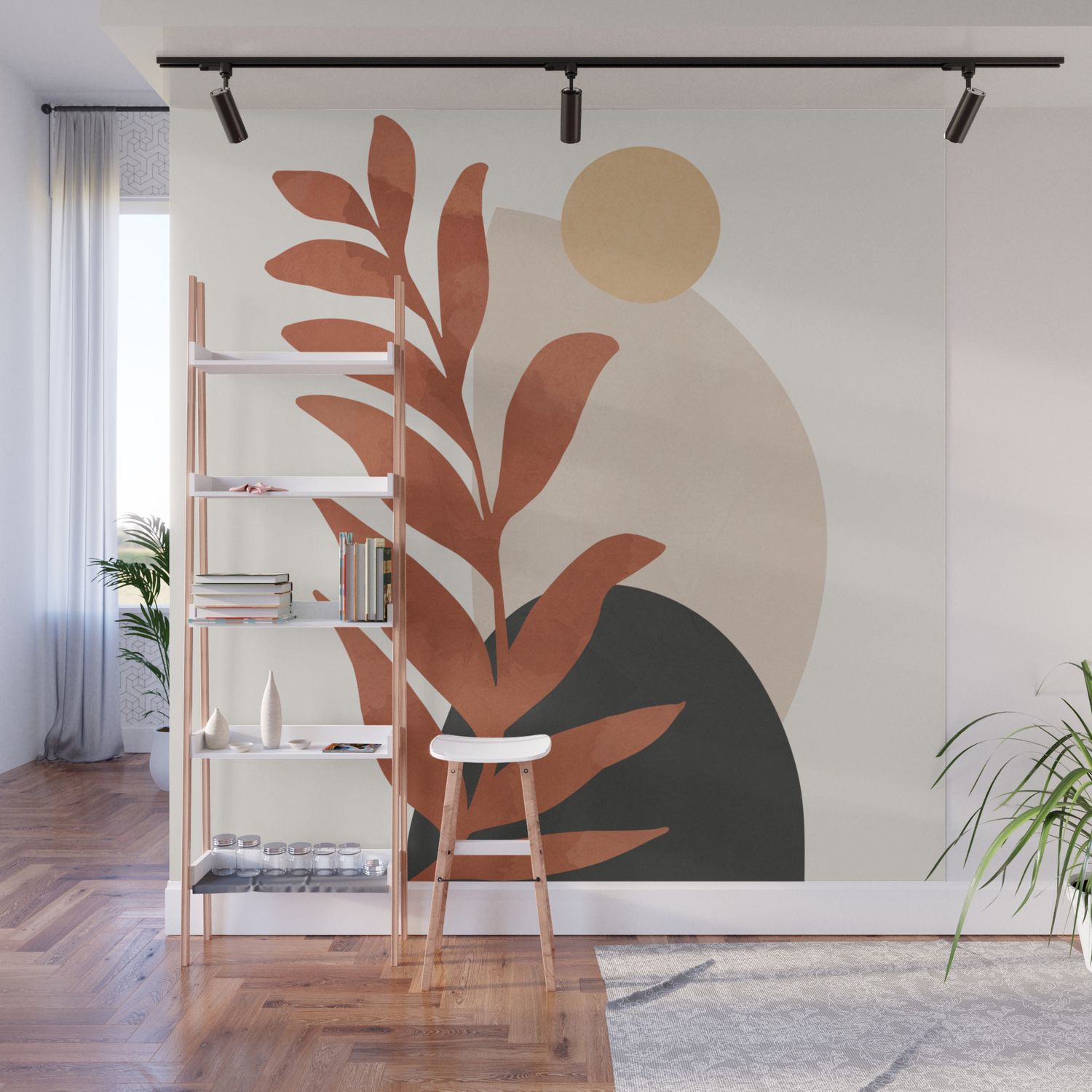 Most Popular Abstract Art /minimal Plant 9 Wall Muralthingdesign (View 9 of 15)