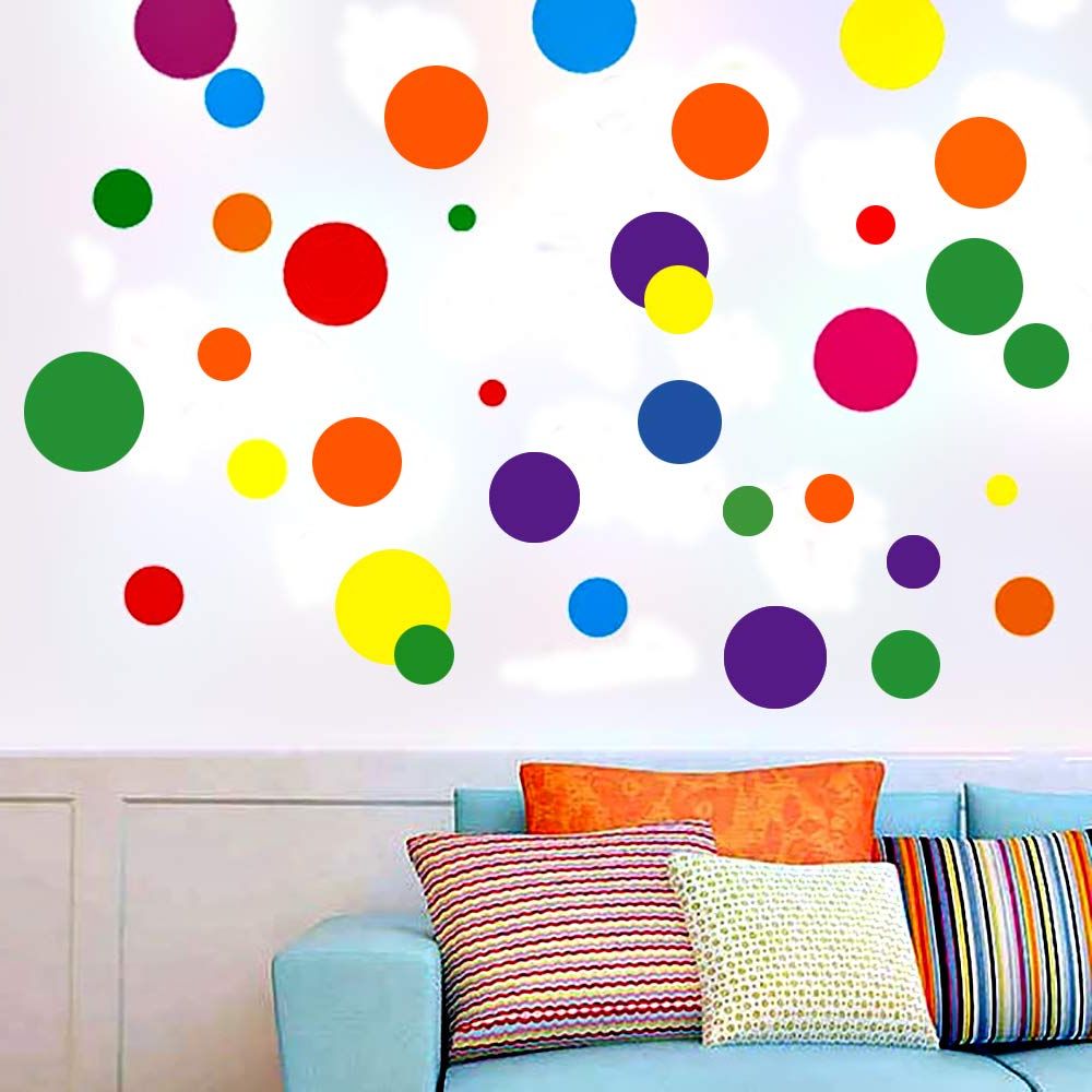 Most Popular Dots Wall Art With Colorful Dots Wall Stickers Diy Polka Dot Wall Decals Circle Decor For Kids  Girls Boys Teens Bedroom Bathroom Living Room Offices Nursery Classroom Wall  Decoration – Walmart (View 12 of 15)