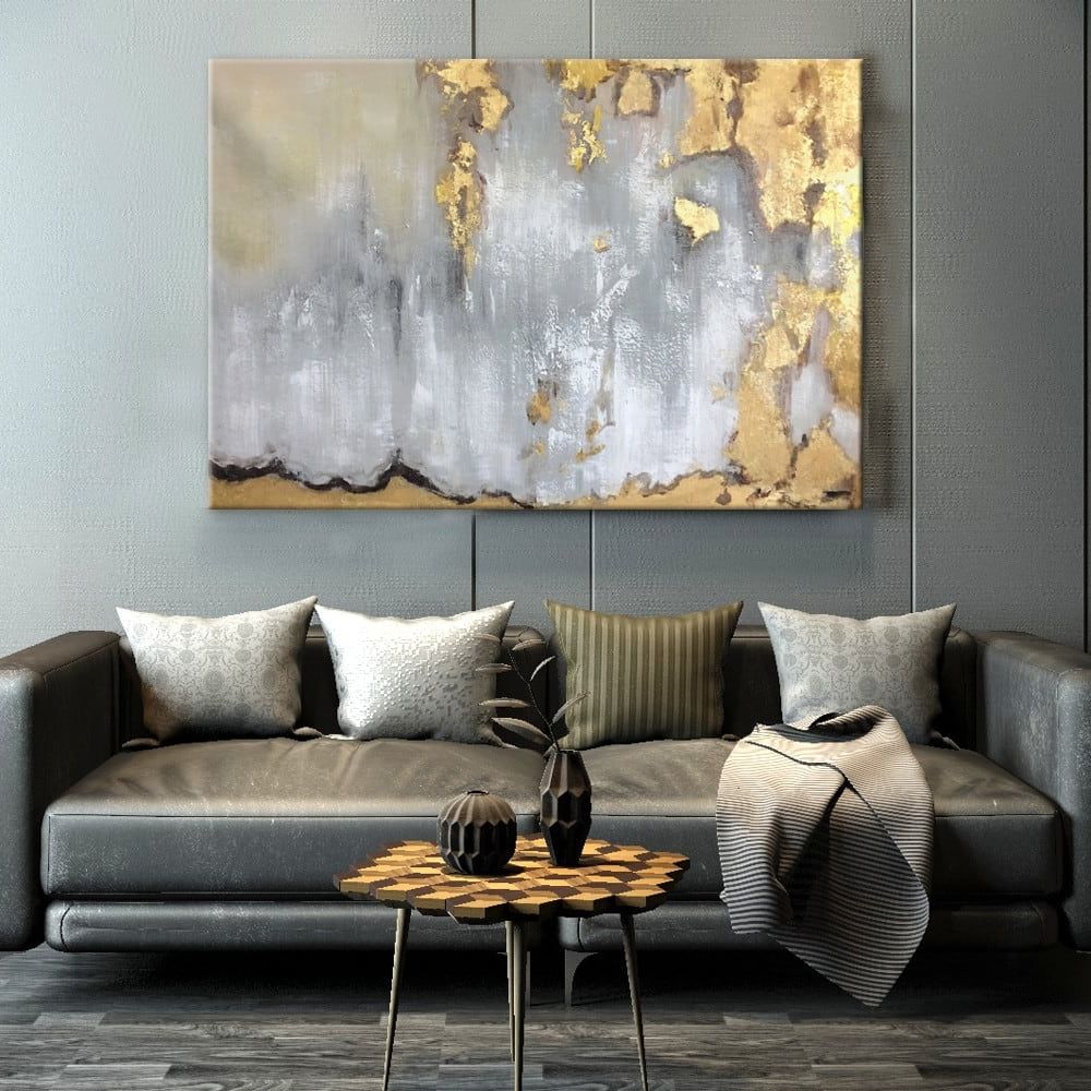 Most Popular Gold Sky Abstract Painting Within Golden Wall Art (View 12 of 15)