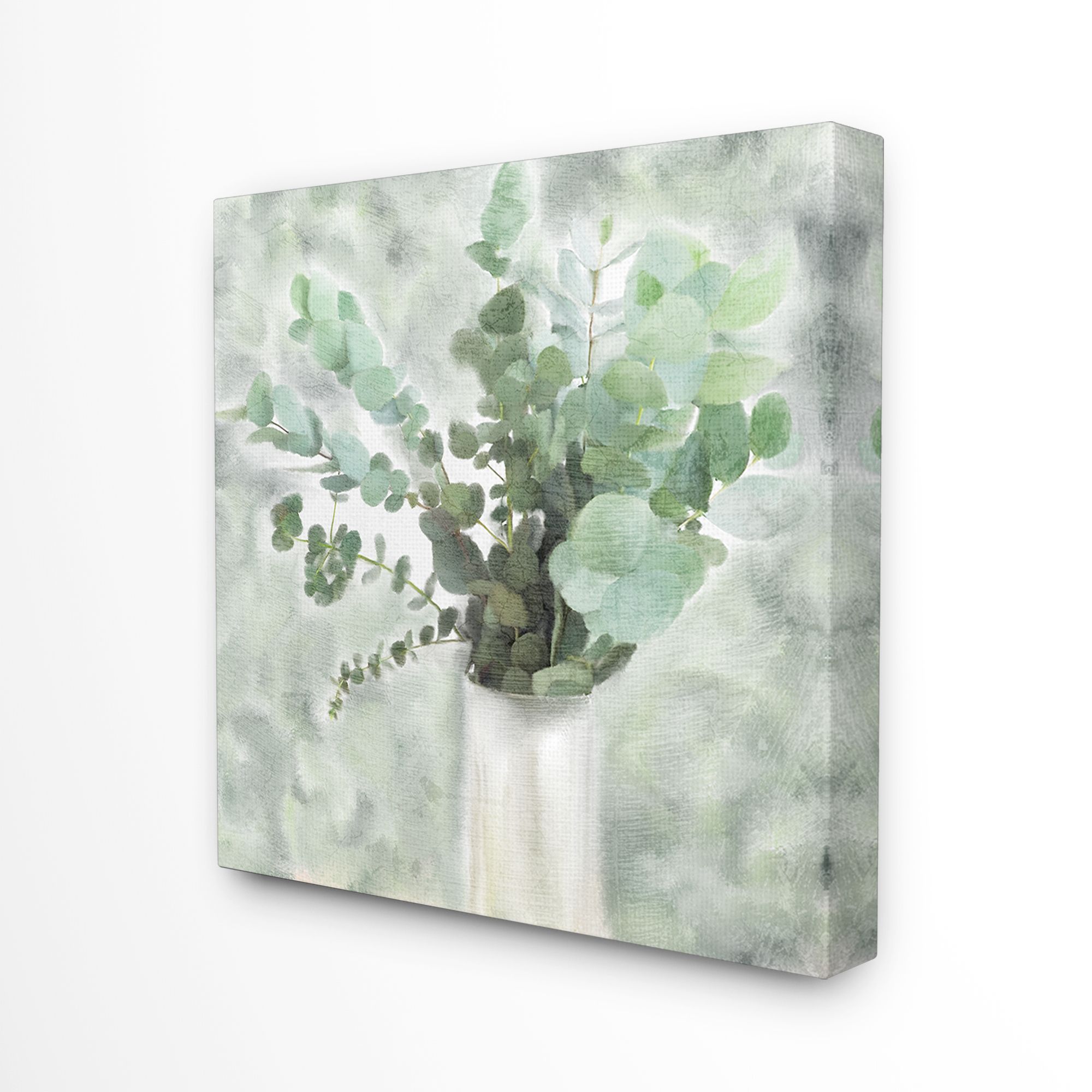 Most Popular Light Sage Wall Art Intended For The Stupell Home Decor Sage Green Painterly Eucalyptus In White Vase Canvas  Wall Art – Walmart (View 5 of 15)