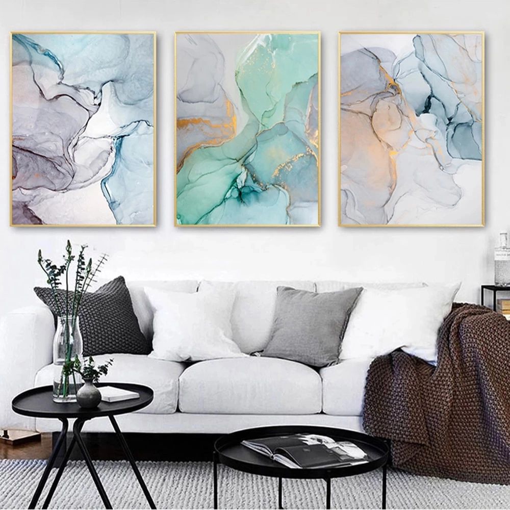Most Popular Nordic Marble Abstract Canvas Painting Alcohol Ink Posters And Prints  Modern Wall Art Pictures Geometric Living Room Home Decor – Painting &  Calligraphy – Aliexpress Within Ink Art Wall Art (View 6 of 15)