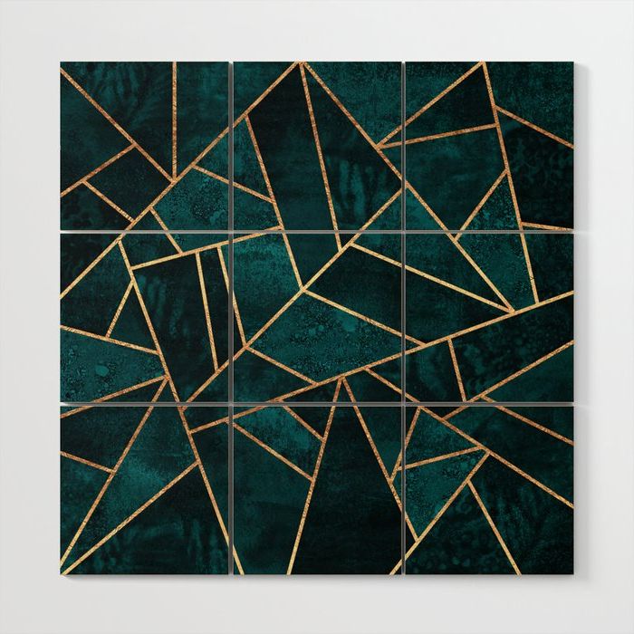 Most Recent Deep Teal Stone Wood Wall Artelisabeth Fredriksson (View 3 of 15)