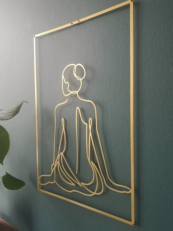 Most Recent Golden Wall Art Throughout Gold Woman Wall Art Set Naked Woman Wall Decor Wall Decor – Etsy France (View 4 of 15)