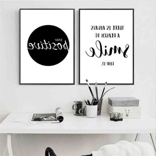 Most Recent Motivational Quote Wall Art Regarding Inspirational Quote Wall Art Canvas Posters Black White Prints Modern Home  Decor (View 7 of 15)