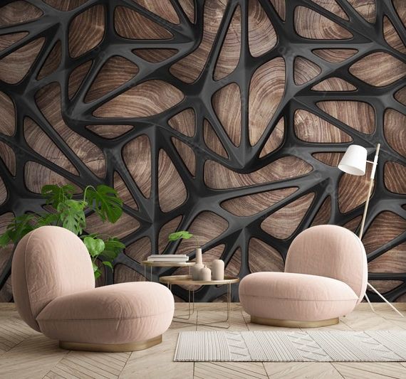 Most Recently Released Modern 3d Wallpaper Wall Art Wall Paper Wall Mural Living Room – Etsy Italia Intended For Modern Art Wall Art (View 5 of 15)