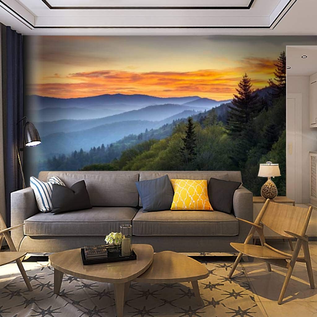 Most Recently Released Smoky Mountain Wall Art In Wallpaper Wall Mural Great Smoky Mountains National Park Scenic Sunrise  Landscape At Self Adhesive Removable Peel & Stick Wall Decor Home Craft Wall  Decal Wall Poster Sticker For Living Room – – (View 10 of 15)