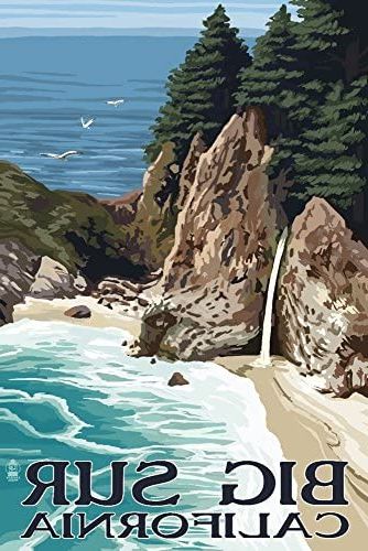 Most Up To Date Amazon: Big Sur, California, Mcway Falls (9x12 Wall Art Print, Home  Decor): Posters & Prints Inside Big Sur Wall Art (Photo 3 of 15)