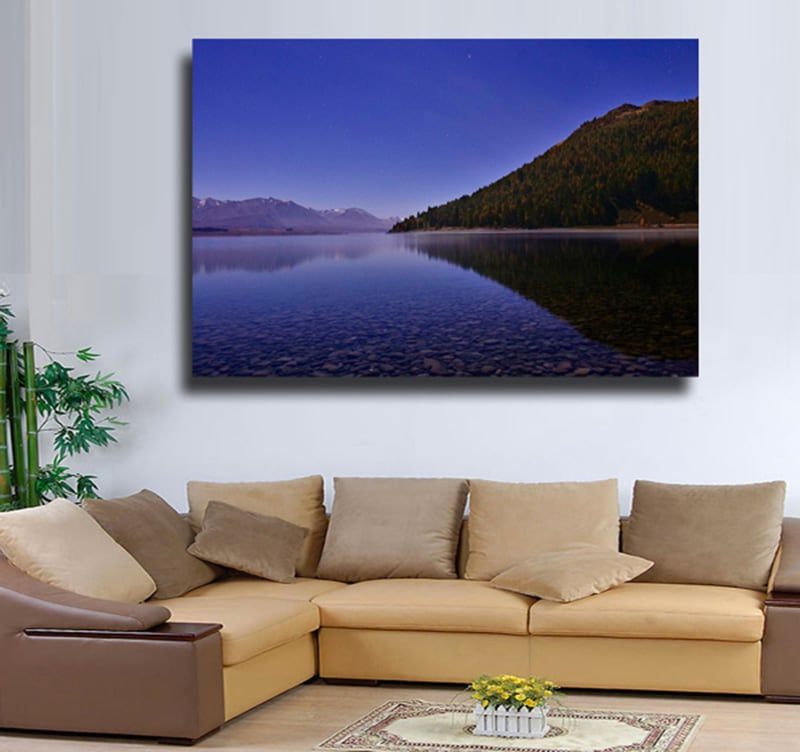 Mountain Lake Wall Art In Most Popular Mountain Lake Landscape Decoration (View 3 of 15)