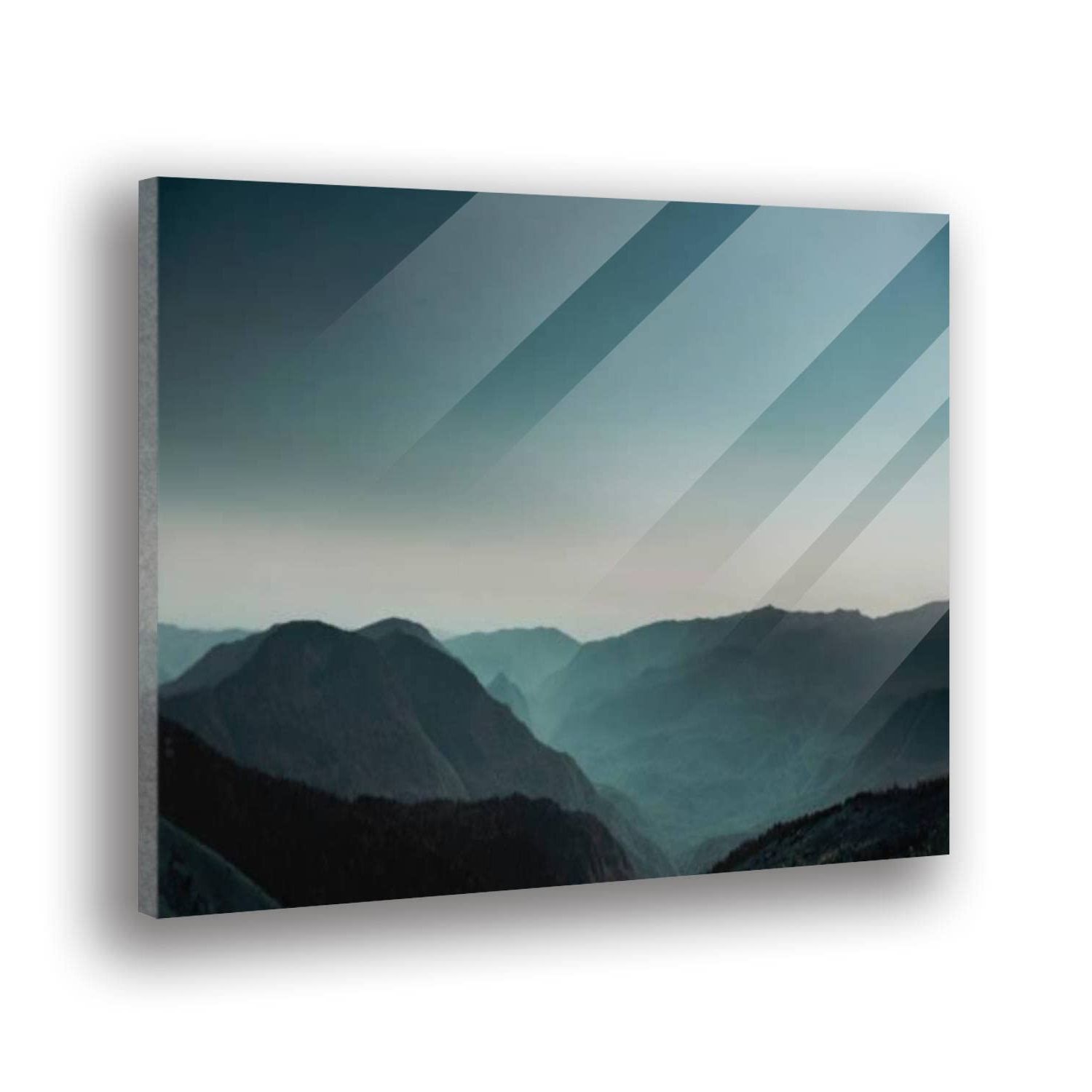 Mountains And Hills Wall Art Inside Most Current Amazon: Tempered Acrylic Glass Wall Art The Outlines Of Mountains And  Hills Through The Fog Rocky Mountain Modern Acrylic Artworks Picture Print  Accent Decor For Living Room Bedroom Office Free Floating : (View 6 of 15)