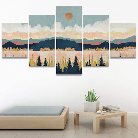 Mountains Wall Art Intended For Most Recently Released Mountain Wall Art Nature Wall Art Landscape Canvas Wall Art – Etsy France (View 2 of 15)