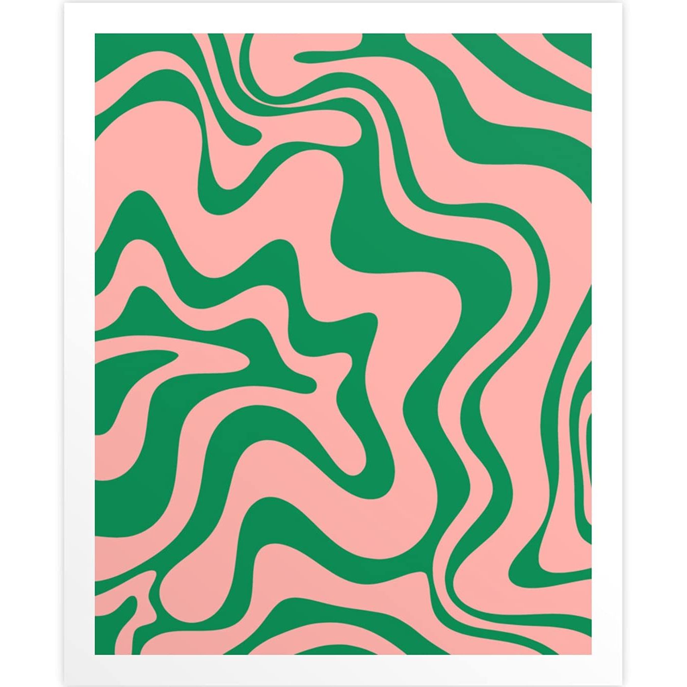 Newest Amazon: Society6 Liquid Swirl Retro Abstract Pattern In Pink And Bright  Greenkierkegaard Design Studio Art Print – X Large: Posters & Prints Pertaining To Liquid Swirl Wall Art (View 6 of 15)