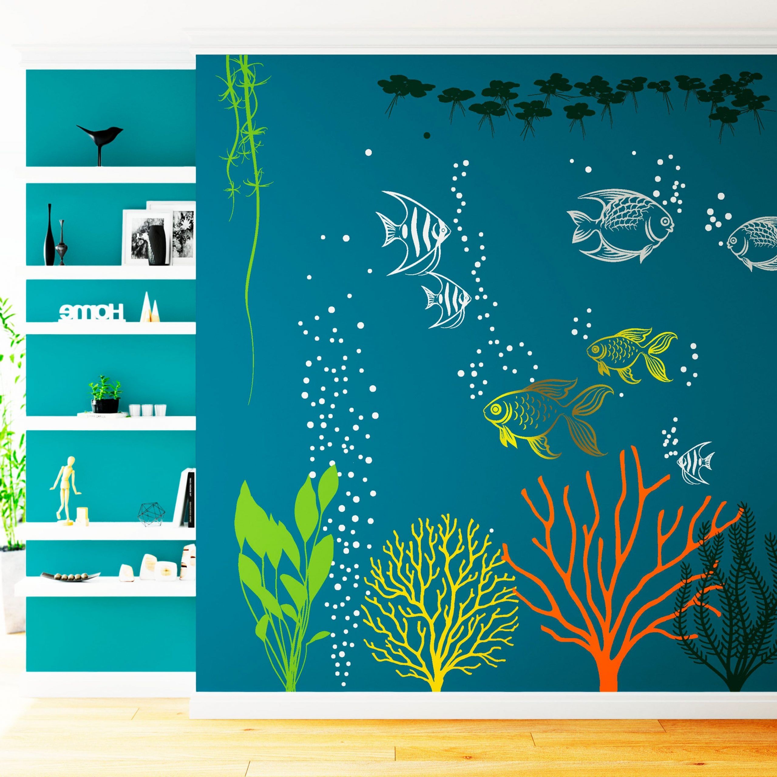 Newest Underwater Wall Decal Under The Sea Aquarium Vinyl Large Art Decor Murals  Absl1 Pertaining To Underwater Wall Art (View 15 of 15)