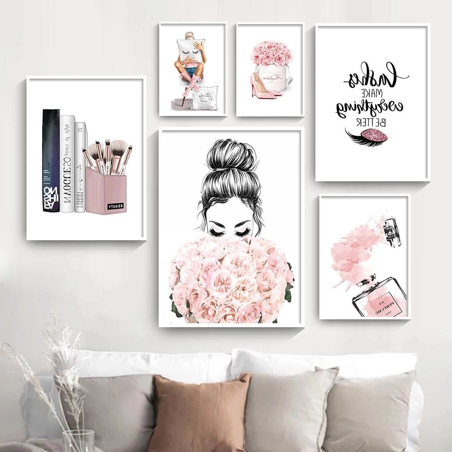 Nordic Wall Art Canvas Painting Lashes Black Lips Women Poster Print  Simplicity Perfume Books Picture Modern Salon Beauty Decor – Painting &  Calligraphy – Aliexpress Within Well Known Poster Print Wall Art (View 6 of 15)
