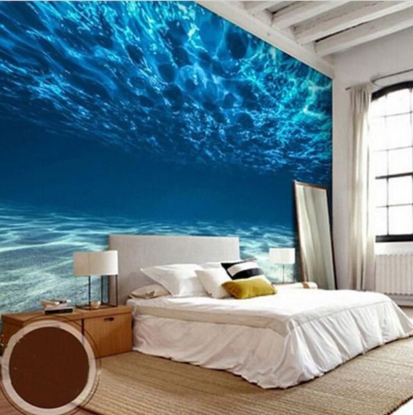 Ocean Themed  Bedroom, Wallpaper Bedroom, Floor Wallpaper Intended For Most Up To Date Underwater Wood Wall Art (View 13 of 15)
