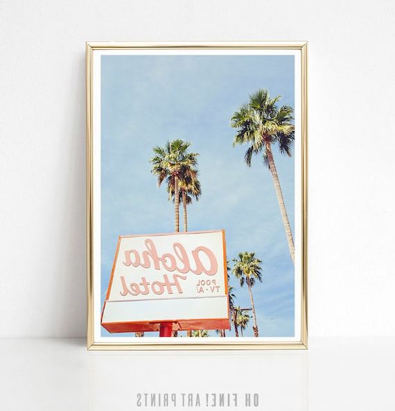 Palm Springs Wall Art With Popular Palm Springs Print Wall Art Prints Aloha Hotel Sign – Etsy France (View 6 of 15)
