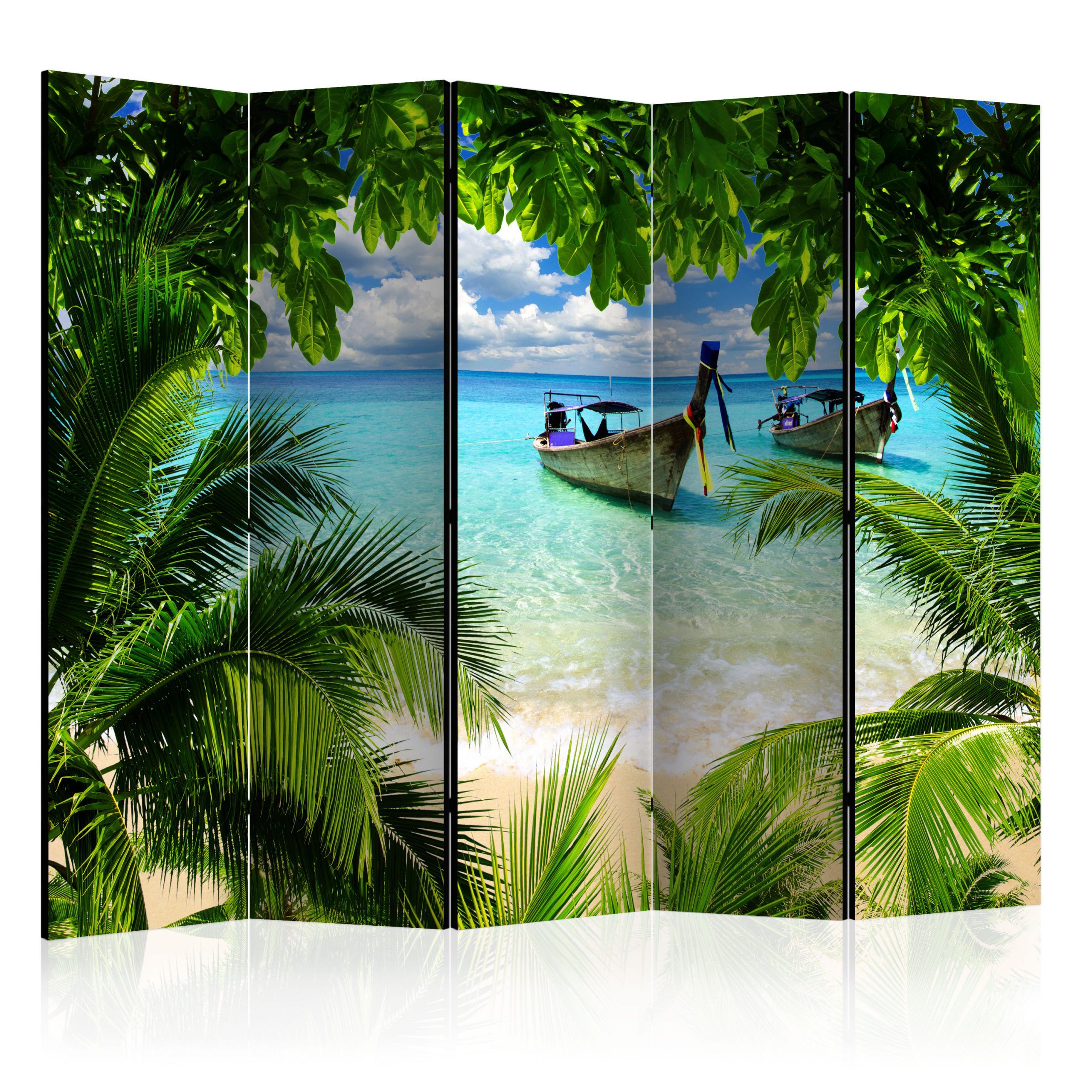 Paravent 5 Volets – Tropical Paradise Ii – Wow Décoration With Well Liked Tropical Paradise Wall Art (Photo 10 of 15)