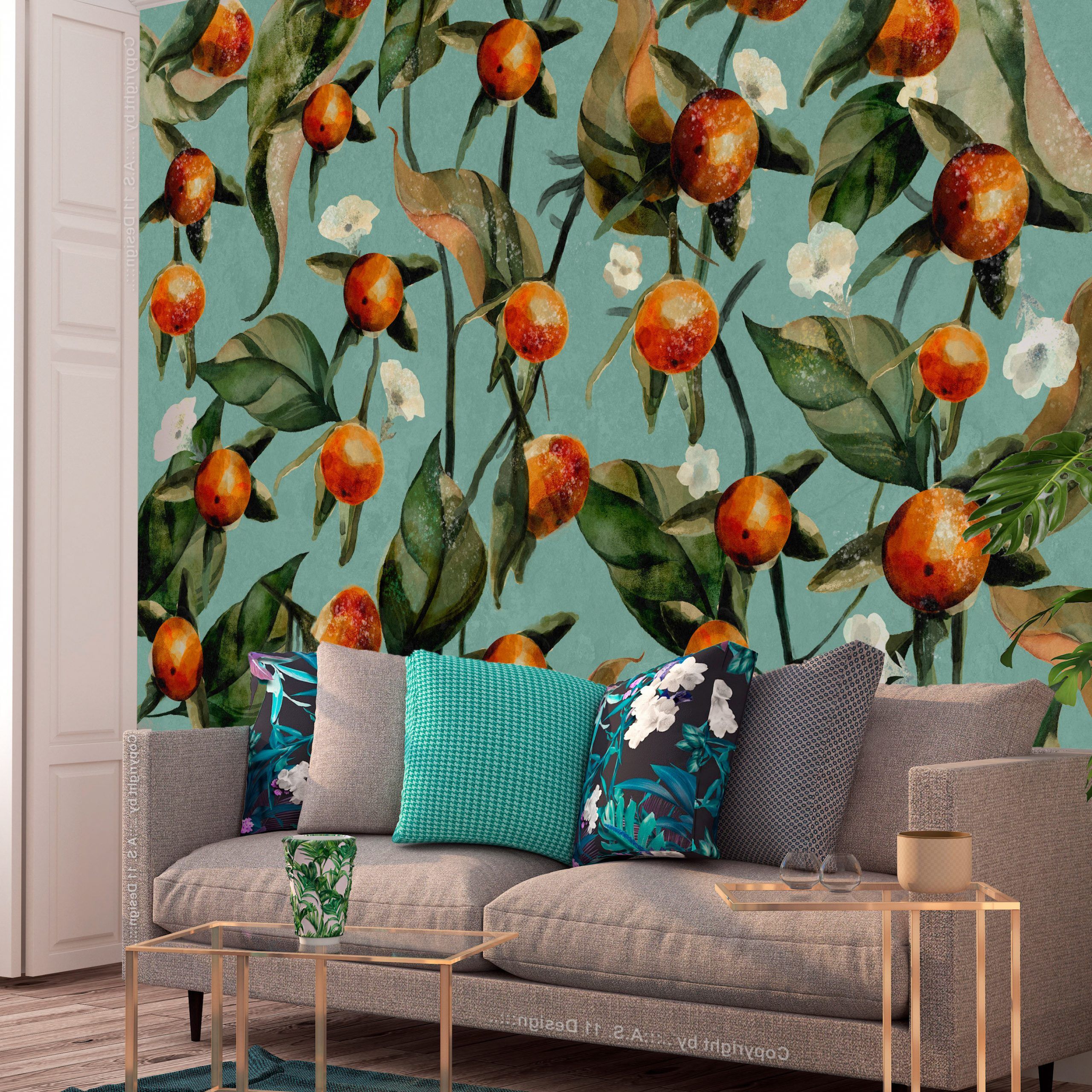 Photo Wallpaper Orange Grove – Other Flowers – Flowers – Wall Murals Pertaining To Most Recent Orange Grove Wall Art (View 8 of 15)