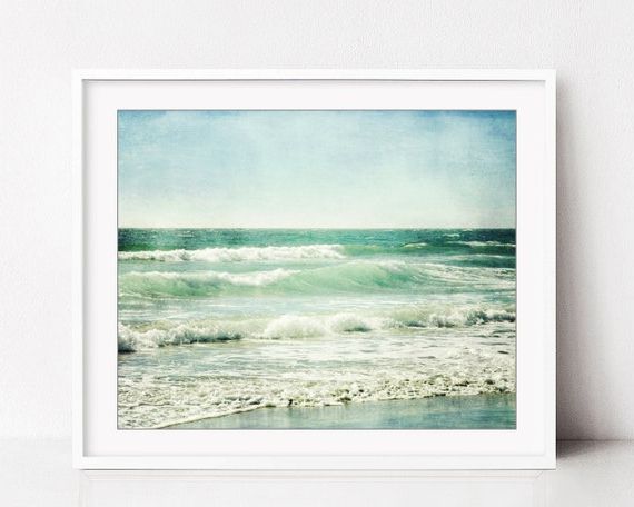 Photographie De Plage Ocean Waves Print Aqua Blue Wall Art – Etsy France Throughout Latest Waves Wall Art (Photo 7 of 15)