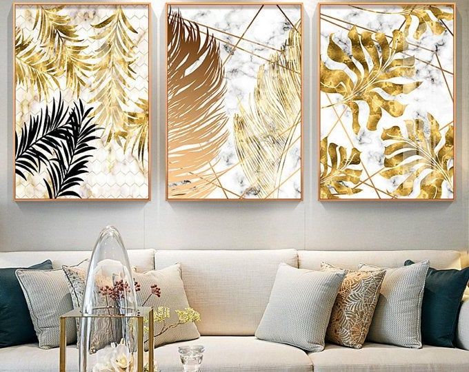 Picture  Wall Living Room, Leaf Wall Art, Wall Art Canvas Painting For Well Known Modern Art Wall Art (Photo 7 of 15)