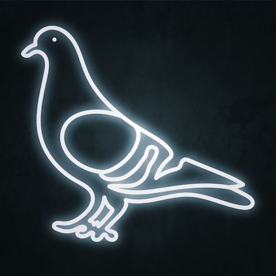 Pigeon Wall Art Intended For Well Known Stampa Neon Pigeon Art. Wall Art. Arte Moderna Di Metà Secolo (View 9 of 15)