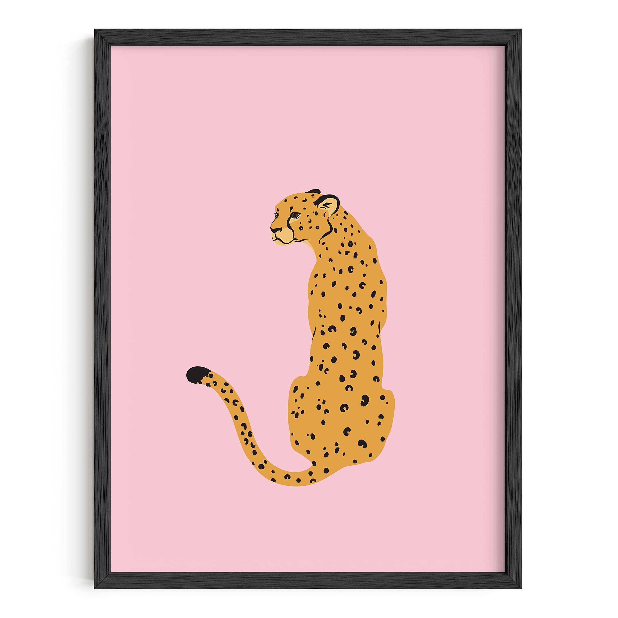 Pink  Posters For Room Aesthetic Blush Pink Wall Decor Cheetah Wall Decor, Pink Cheetah  Wall Art, Preppy Room Decor (Photo 5 of 15)