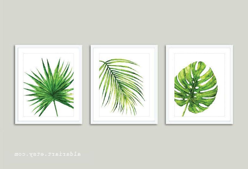 Plant Art,  Leaf Wall Art, Tropical Art In Tropical Leaves Wall Art (View 14 of 15)