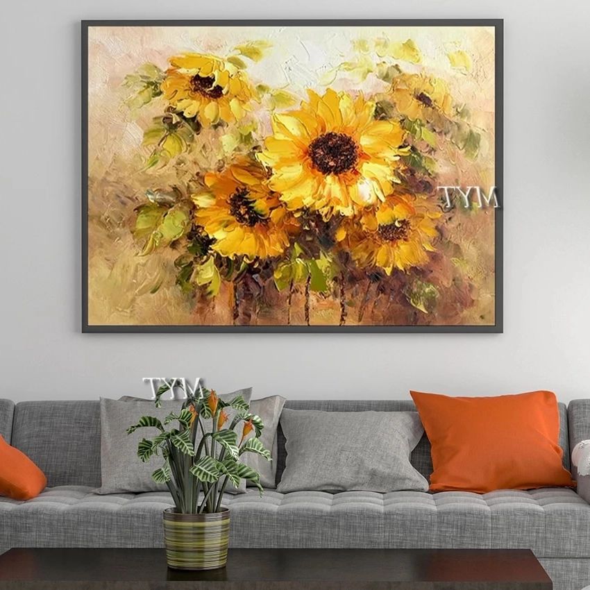 Popular Texture Thick Vase Flower Handmade Oil Painting Canvas Wall Art Oil  Paintings Canvas Knife Art Home Decoration Wall Pictures (View 4 of 15)