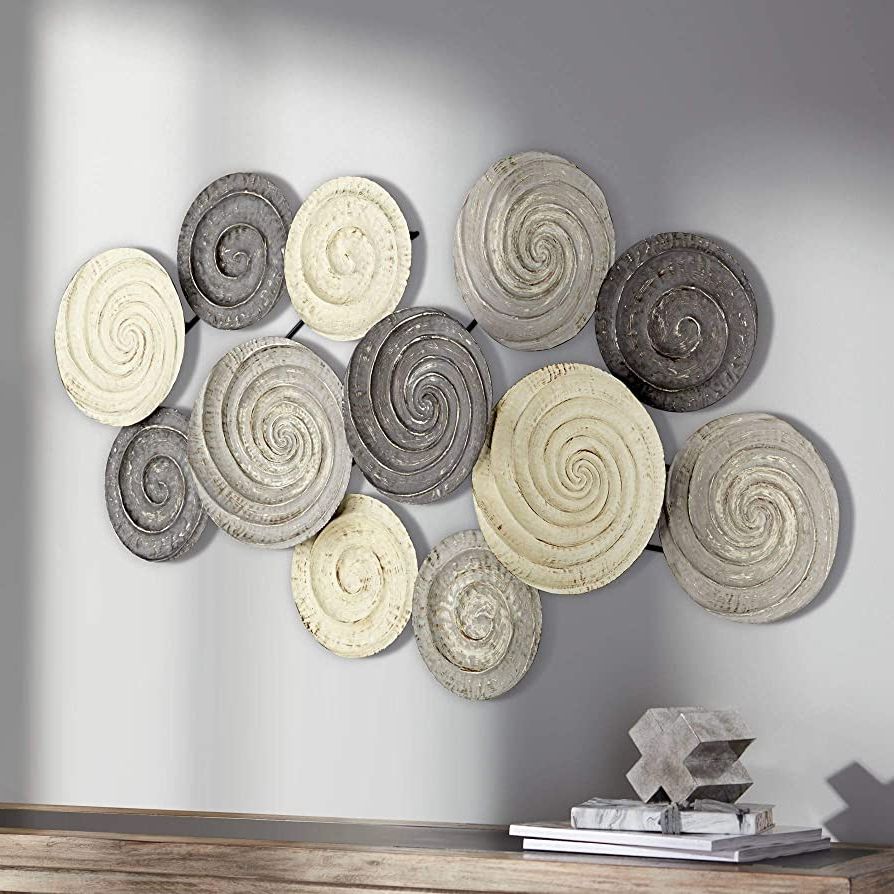 Recent Spiral Circles Wall Art For Amazon: Newhill Designs Spiral Circles 49 1/2" Wide Painted Modern  Metal Wall Art : Home & Kitchen (View 1 of 15)