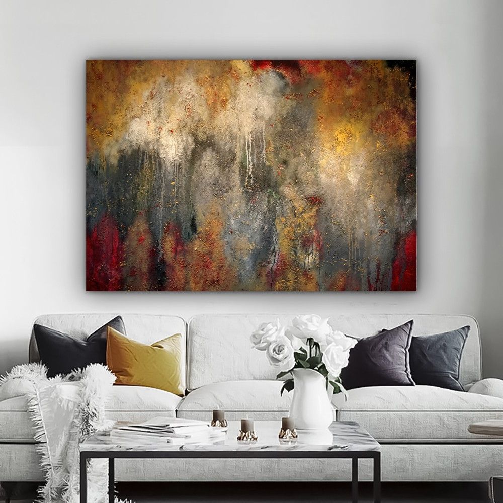 Red Heaven Paintings, Modern Abstract Paintings, Minimalist Wall Art,  Modern Artwork,abstract Canvas Print,abstact Wall Decor, Ready To Hang For Most Recently Released Minimalist Wall Art (View 15 of 15)