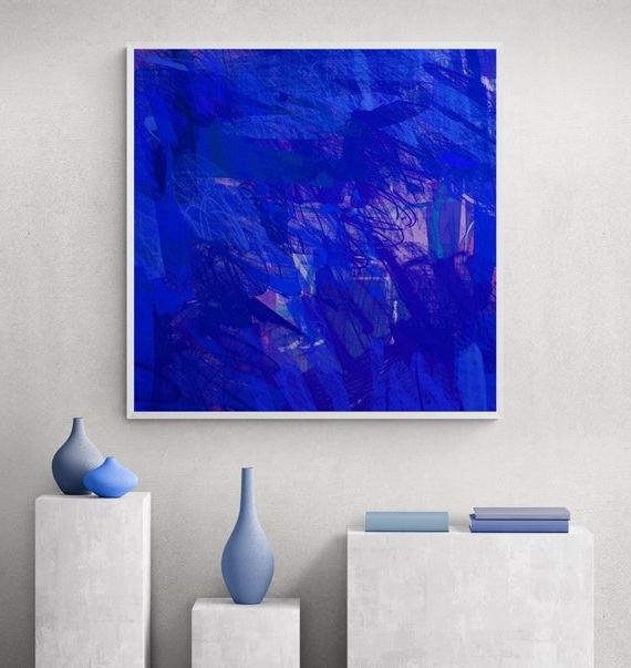Royal Blue Modern Abstract Wall Art Printable Art Download – Etsy Italia For Latest Modern Art Wall Art (View 3 of 15)