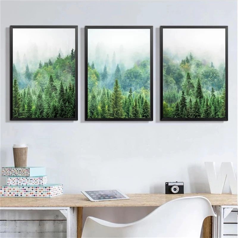 Scandinavian Forest Photography Wall Art Canvas Painting , Pine Forest Art  Prints Wilderness Poster Woodland Nature Wall Decor – Painting &  Calligraphy – Aliexpress Throughout Most Up To Date Pine Forest Wall Art (View 8 of 15)