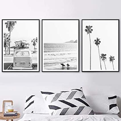 Shinering Spiaggia Tropical Landscape Poster Prints Palm Beach Surf Wall  Art Canvas Painting Foto In Bianco E Nero Immagini Home Decor No Frame :  Amazon (View 10 of 15)