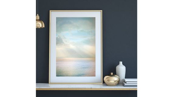 Soft Pastel Blue Wall Art Cloudscape Vertical Wall Art – Etsy France Within Latest Soft Blue Wall Art (View 14 of 15)