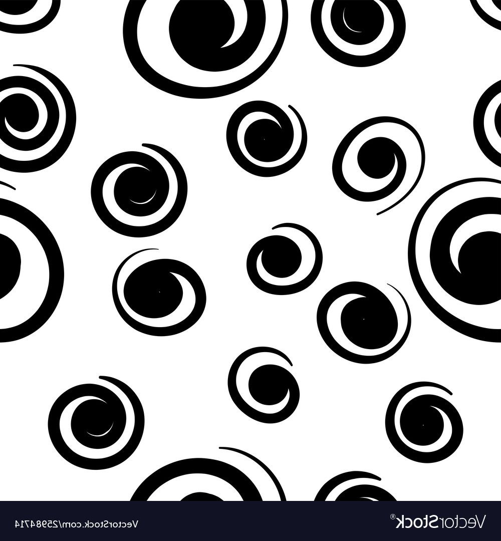 Spiral Circles Wall Art Pertaining To Fashionable Spiral Circle Pattern Abstract Doodle Wall Art Vector Image (View 3 of 15)