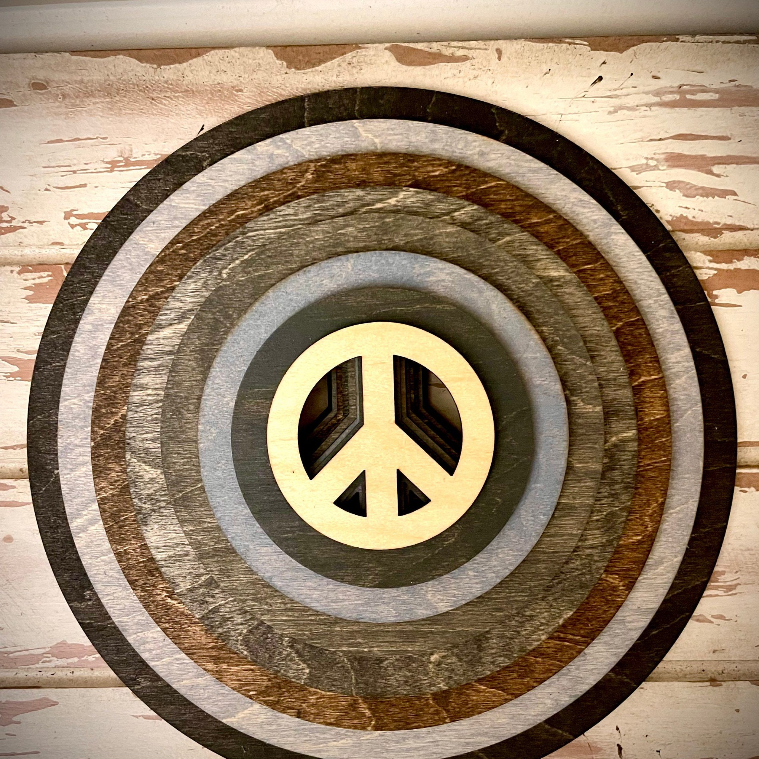 Stacked Peace Signs Wood 3d Table Art Wall Art Home Decor – Etsy For Fashionable Peace Wood Wall Art (Photo 1 of 15)