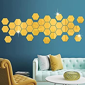 Teal Hexagons Wall Art In Trendy Amazon: Rw 103 36 Pcs Acrylic Mirror Wall Stickers Hexagon Mirror Wall  Decals Diy Removable 3d Geometric Hexagon Mirror Art Setting Wall Decor For  Bedroom Living Room Office Kitchen Home Decoration (gold) : (View 15 of 15)