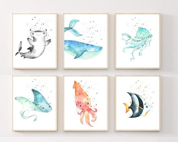 The Seawall Art With Regard To Well Liked Under The Sea Wall Art Ocean Nursery Prints Sea Themed – Etsy Ireland (View 11 of 15)