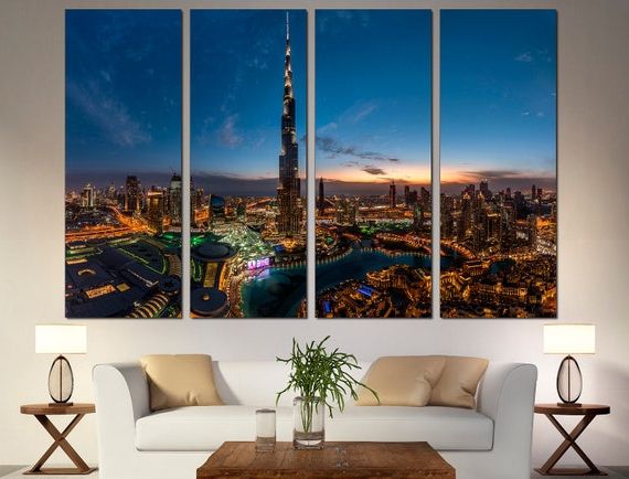 Town Wall Art For Current Dubai Wall Art Dubai Office Decor Night City Wall Art – Etsy Italia (View 5 of 15)