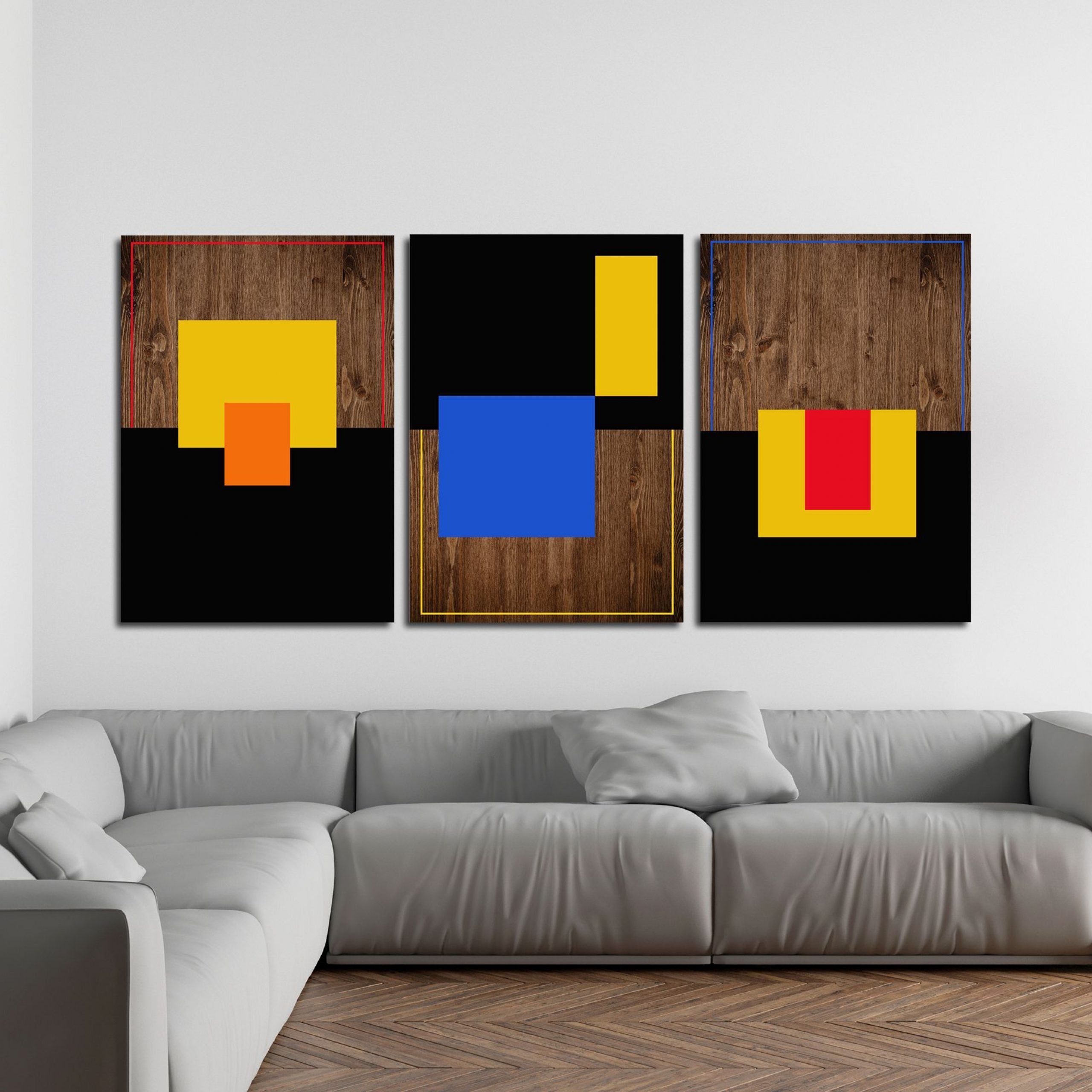 Trendy Buy Custom Made 3 Panel Art 72x40 – Wood Wall Art, Abstract Painting, Modern  Art, Home Decor, Made To Order From Mod Wood Art (View 7 of 15)