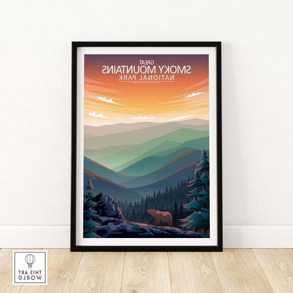 Trendy Great Smoky Mountains Print National Park Poster Wall Art – Etsy New Zealand Regarding Smoky Mountain Wall Art (View 13 of 15)