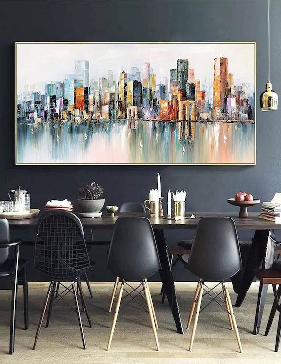 Urban Wall Art With Famous Large New York City Landscape Painting Large Urban Art – Etsy (View 11 of 15)