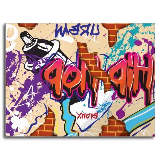 Urban Wall Art Within Famous Urban Hip Hop Graffiti Wall. Postcard (Photo 15 of 15)